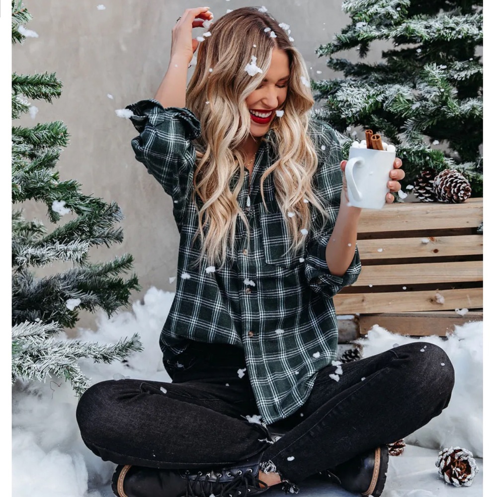 Vici Plaid Button Down Top